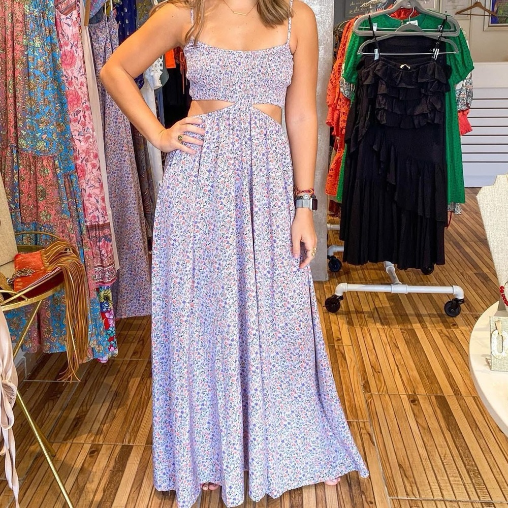 NWT Floral Maxi Dress with Cutout